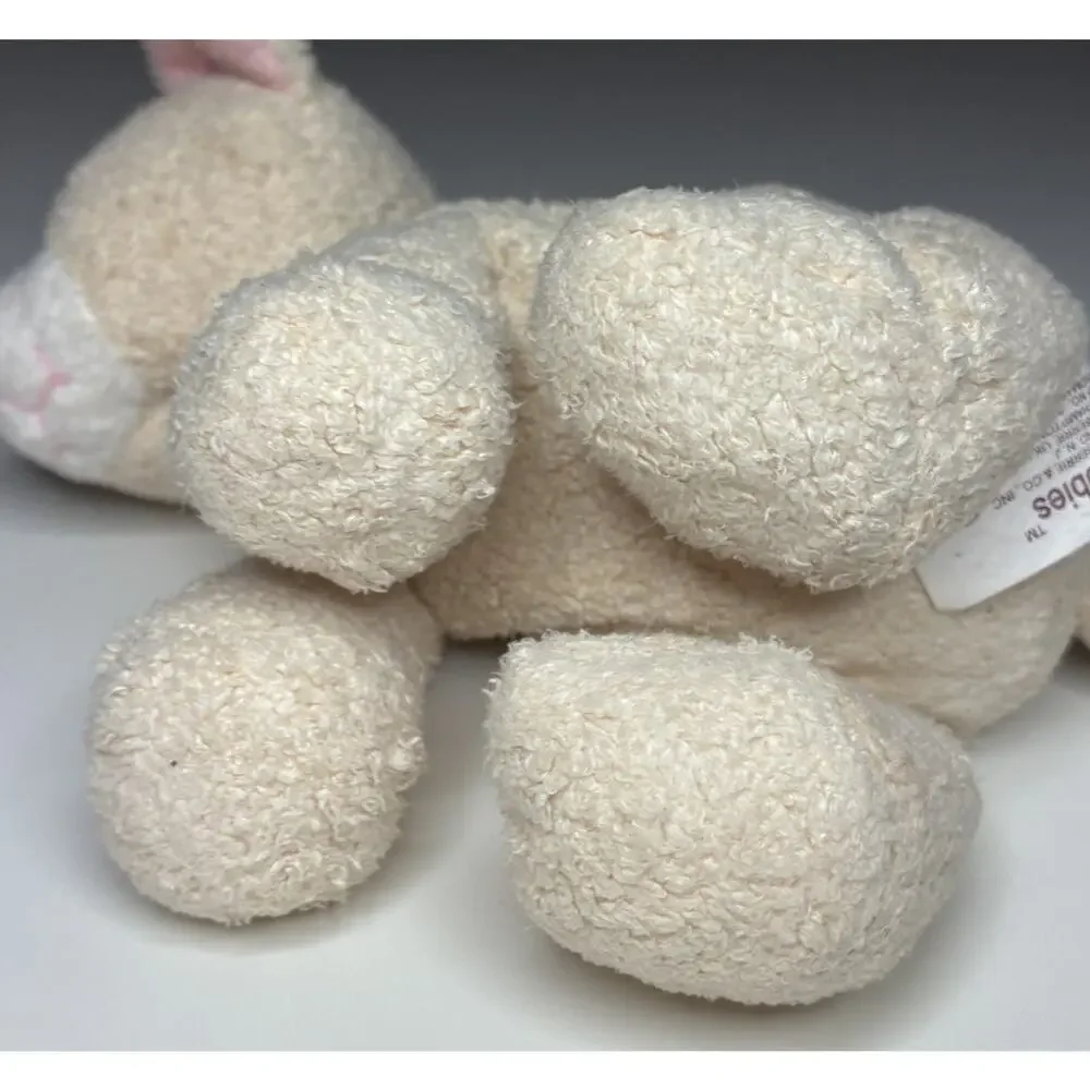 Vintage Russ Berrie Luv Pets Tabbies Cream Cat Plush 5” White Beanie Stuffed Toy
